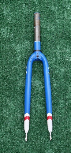 700c Road Bike Fork 7.5" Steer Tube 1 1/8" Threadless Fixie Patriotic - Picture 2 of 4