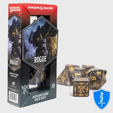 Rogue Class Dice - Set of 15 Black - Sirius Dice D&D RPG