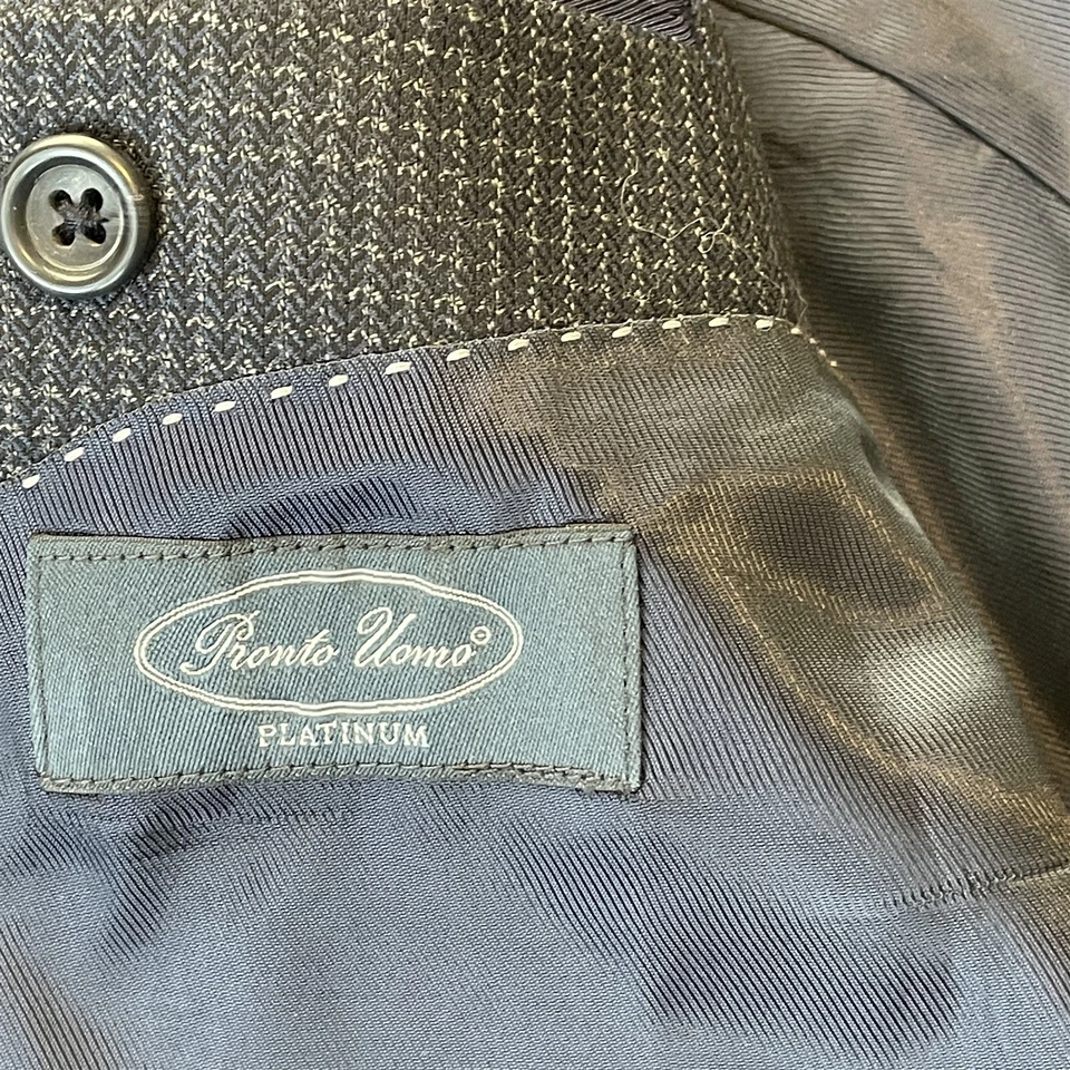 Blazer Traje Chaqueta Abrigo Deportivo Pronto Uomo Platinum 44R Azul Marino Cuadros 100% Lana Foto 4 de 4