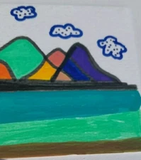 G.A.Titan Acrylic Painting IMPRESSIONISM  Whimsical Landscape mountains