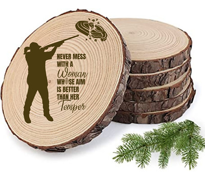 Never Mess With A woman Whose Aim Better Than her Temper Slate or Wood Coasters