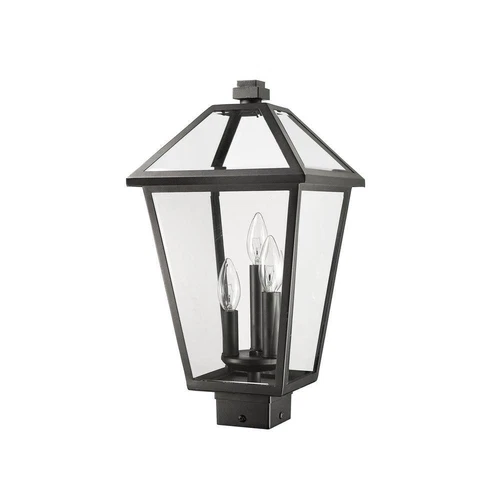 Z-Lite Talbot 18.5 in. 3-Light Black Outdoor Post Light, Steel (No Bulb) - Picture 5 of 6