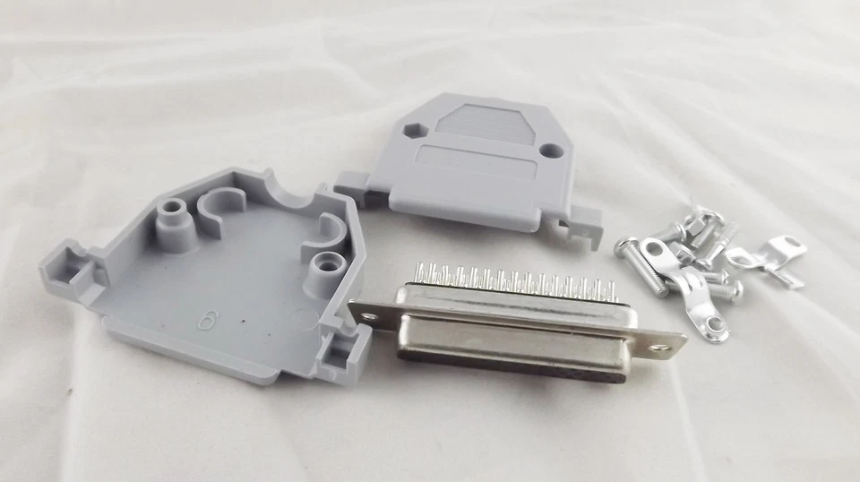 10x DB44 Female 44 Pin 3 Rows D-SUB Connector Grey Plastic Hood Cover Backshell - Image 3 of 4