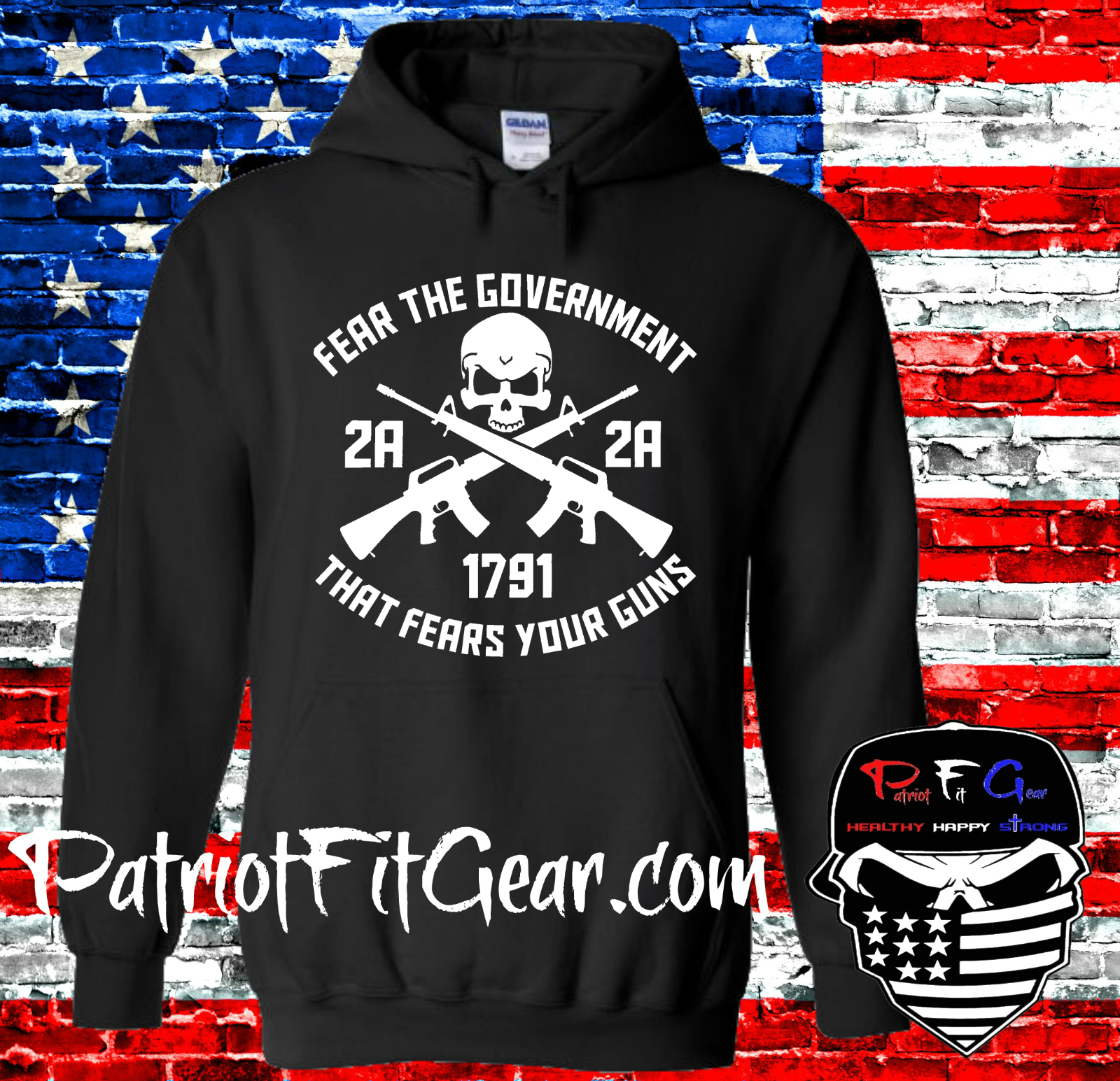 Hoodie,Fear The Government That Fears Your Guns,Molon Labe,Gun Rights,NRA,2A-image