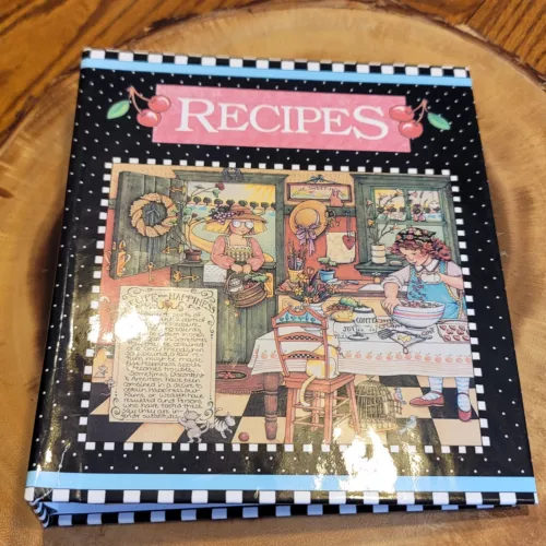 VTG Mary Engelbreit Recipe Keeper File Organizer Book 1992 2-Ring Baking Kitschy