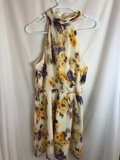 NWT Express floral chiffon sleeveless short Dress sz M Wedding Party Romantic