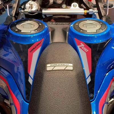 Zwei 3D Motorrad Tankpad Aufkleber kompatibel mit Yamaha Tenere 700 World Rally