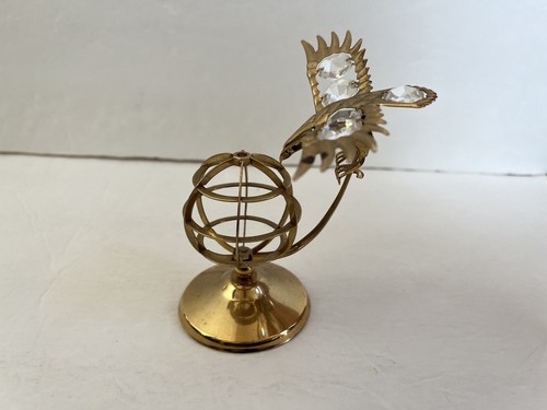 Vintage 1992 Maskottchen Int'l Inc. vergoldeter Weißkopfseeadler Kugel Kristalle Sonnenfänger - Bild 4 von 9