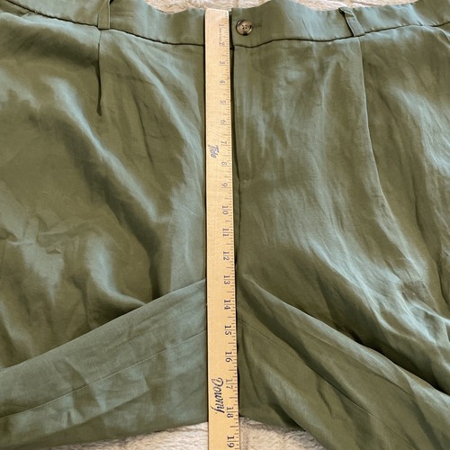 Pantalon Torrid femme taille 26 R jambes larges lin mélangé élastique dos taille carrière neuf avec étiquette - Photo 3 sur 16