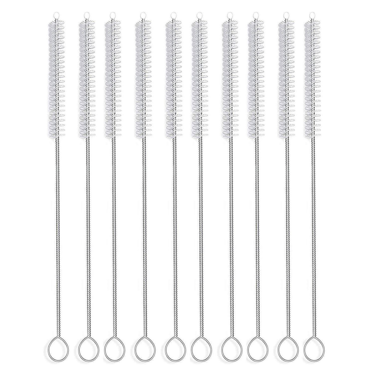 Straw Brush Nylon Pipe Tube Cleaner 8.2ihch X 2/5inch Set Of 10