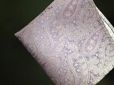 10" 100% Silk Pocket Square Light Purple Paisley-1