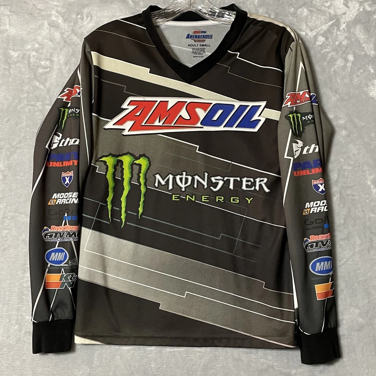 Monster Energy Drink Jersey Adult S 35x24 Racing AMS Oil THOR