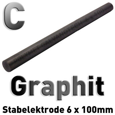 10 cm x 6 mm für Stiftgalvanik Graphit-Stab-Anode // Elektrode Tampongalvanik