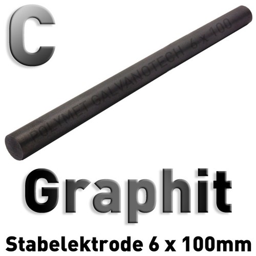 2 x Graphit-Stab-Elektrode Ø 6 mm x 10 cm Stiftgalvanik - Tampongalvanik Anode - Bild 2 von 4