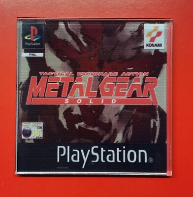 METAL GEAR SOID, PS1 -IMAN ,MAGNET EN PLAXIGLAS- STOCK 100 PZ-ENVÍO CERTIFICADO