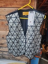 Jc Vest Womens Xxl Sequin Silver Triangles Handmade In Indonesia