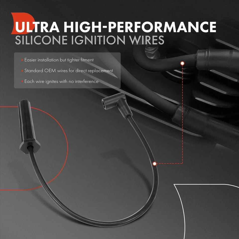 8Pcs Spark Plug Wire Set for Buick Century Centurion Electra LeSabre Regal 8mm - Imagem 3 de 4