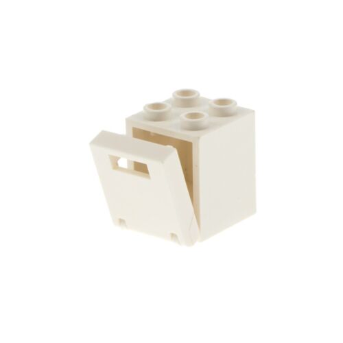 1 x boîte à conteneurs pour armoire LEGO 2 x 2 x 2 crème porte blanche fente courrier 4346 30060 4345 - Photo 1 sur 2