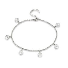 Stainless Steel Anklet with breaking waves 9.5 inches with 2 in extender