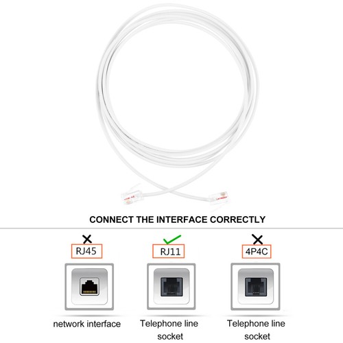 Connecting Cable Telephone Phone Cord Line Telephone Phone Wire - Afbeelding 8 van 12