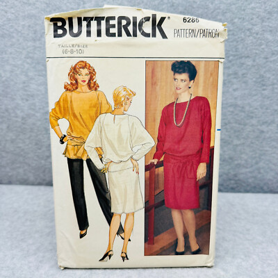 Butterick 6286 Dropwaist Dress Top and Pants Misses Size 6 10 Sewing Pattern