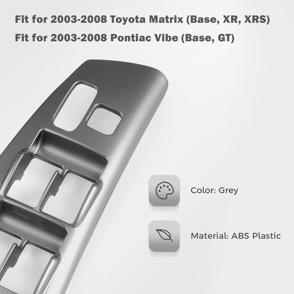 Door Panel Window Switch Control Bezel Cover Fits for Toyota Matrix Pontiac Vibe - Image 4 of 4