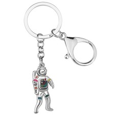 Enamel Alloy Floral Astronaut Spaceman Keychains Jewelry Purse Key Ring Charms
