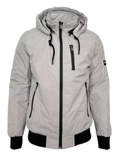 Image of Hugo Boss Men's Jacket in Grey Hoody Windstopper Waterproof zipper Boss Logo