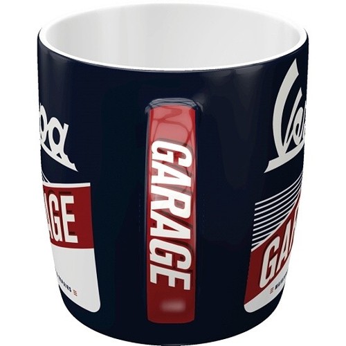 Retro Sturdy Ceramic Mug 'VESPA GARAGE' Moped Motorbike 330ml Licensed Product - Picture 3 of 4