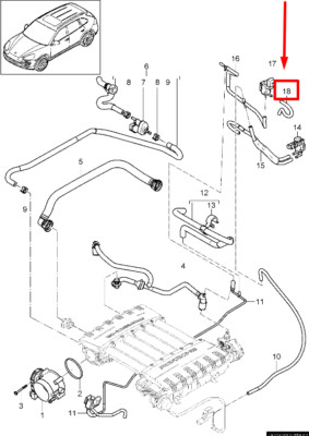 PORSCHE CAYENNE 92A Evaporative Emissions System Line 95811035051 NEUES ECHTES