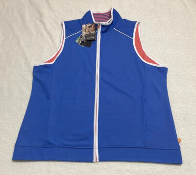 Orvis Vest Womens Size XL Full Zip Fishing Blue Sleeveless Trout Bum NWT