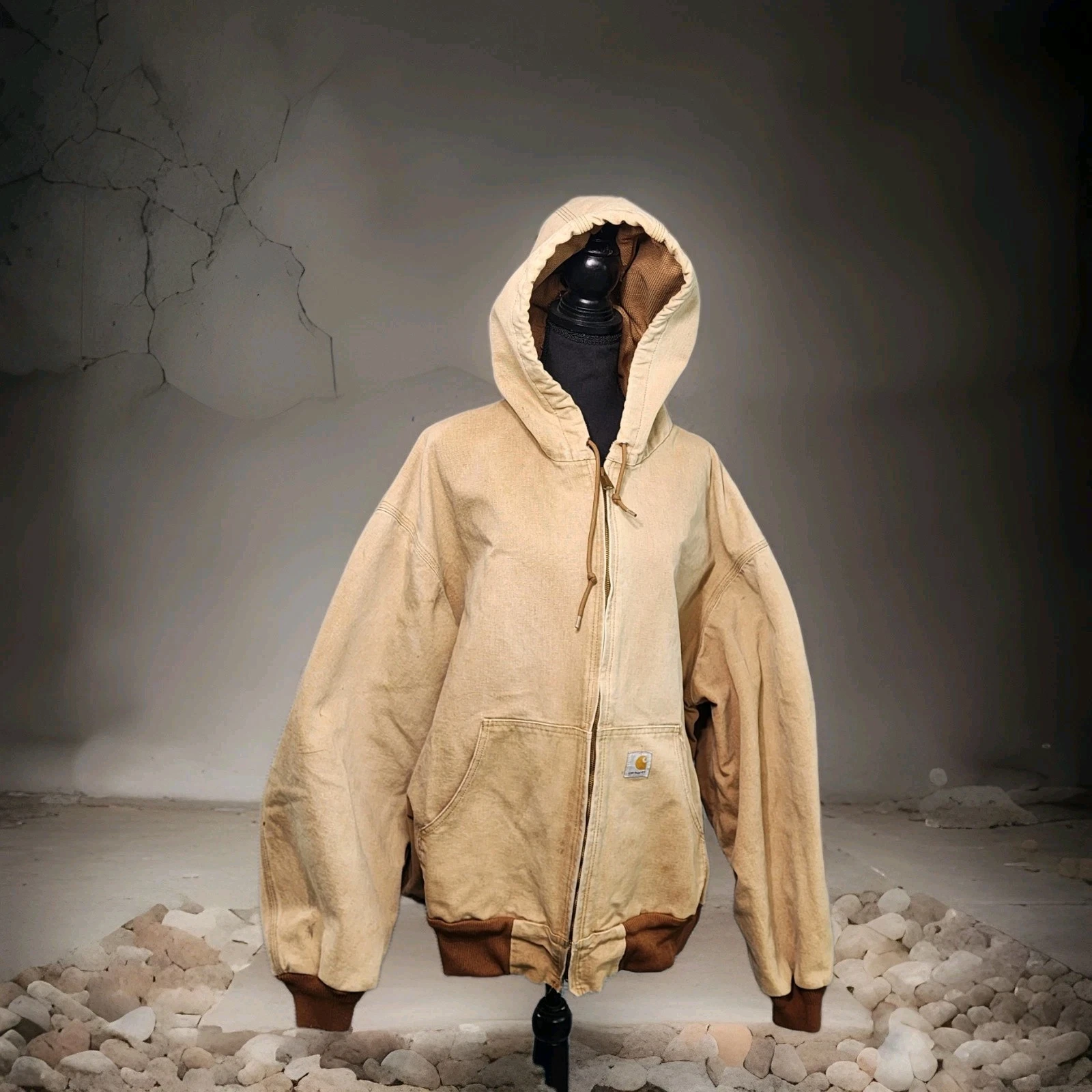 Carhartt BRN Jacket 4XL USA Brown Duck Canvas Thermal Lined Hooded Work Coat