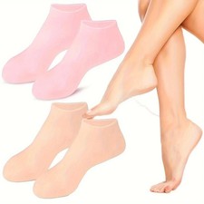 2 Pack Silicone Gel Moisturizing Foot Socks for Dry Cracked Heels Foot Care