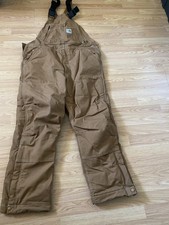 Men's Carhartt Duck FR Flame-Resistant Bib Overalls 34x30 NFPA2112 Read Details