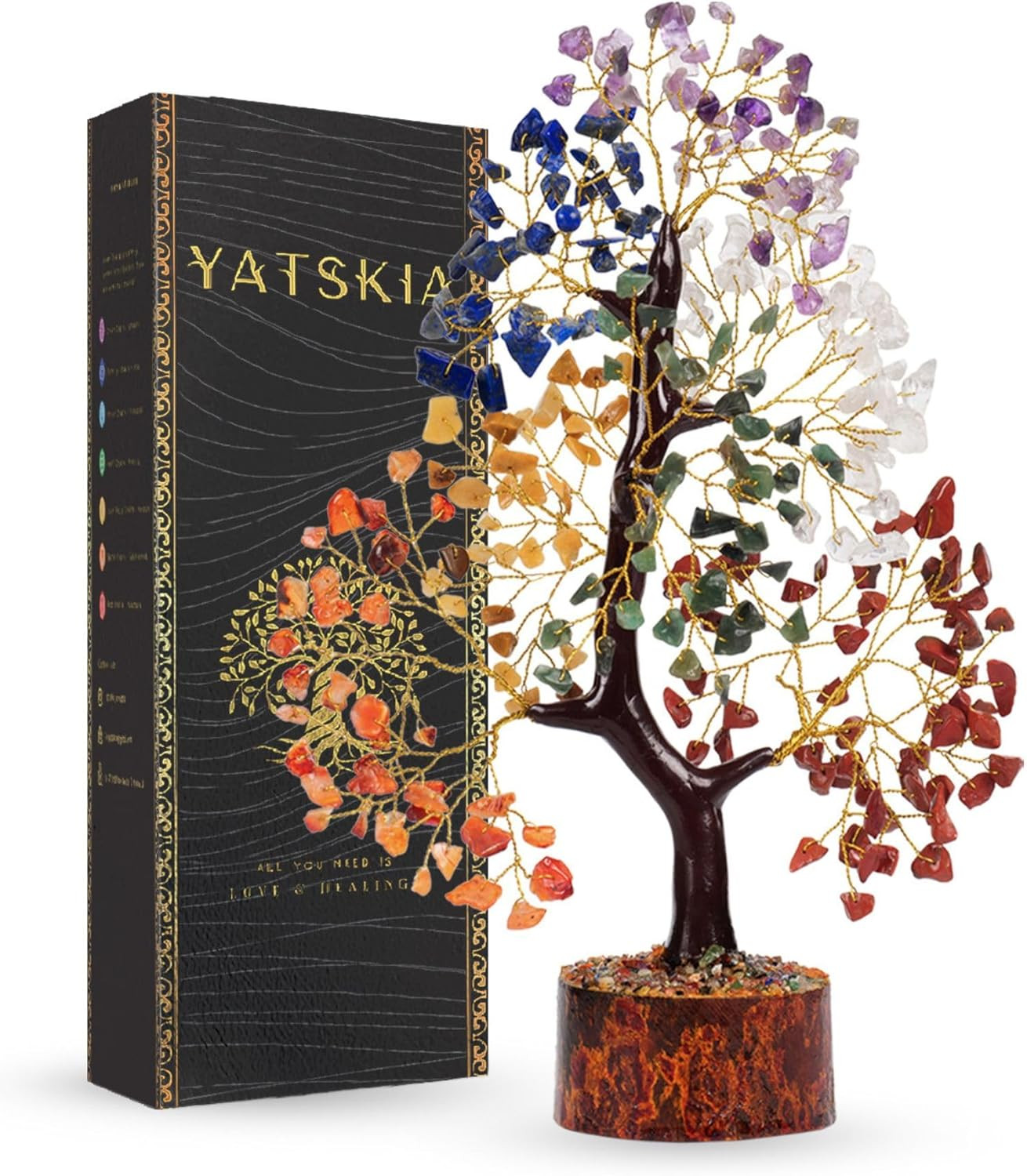 Chakra Crystal Tree - Handmade Healing Crystal Trees with 7 Chakra Stones