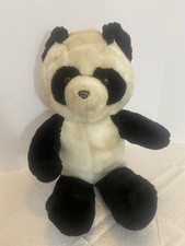 Vintage 1986 Dakin Panda Plush   Made in Korea   Black  White Stuffed Animal