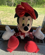 Disney Minnie Mouse Medium Plush Stuffed Animal Red Polka Dot Dress Bow 2024