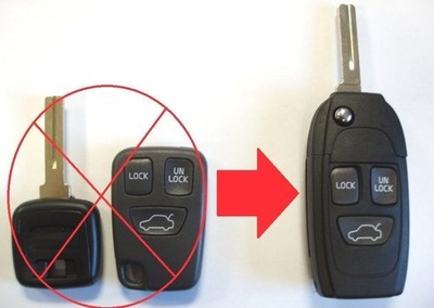 Carcasa De Llave Plegable De Conversión – Para Volvo C70, S70, V70, V90, S90, V40, 2 Botones, Mt-key