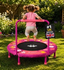 Image of Happin 36'' Indoor Trampoline for Kids Pink Foldable Mini Rebounder