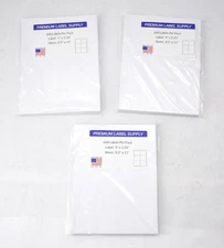 Lot Of 1800 Premium Label Supply 4" x 3.33" White Self-Adhesive Shipping Labels