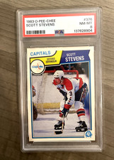 1983 O-PEE-CHEE OPC HOCKEY CARD PSA 8 SCOTT STEVENS ROOKIE HOF CAPITALS. rookie card picture