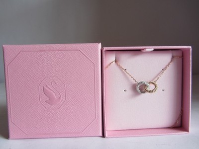 Swarovski Dextera Damen Halskette 5414999 verflochtene Ringe rosevergoldet