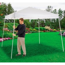 Portable Pop Up Canopy Slant Leg 10'L X 10'W X 8' 11"H White