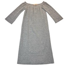 Ecru Lab Gray Knit Midi Dress 3/4 Sleeve Minimalist Size S