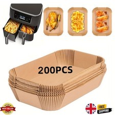 200x Air Fryer Paper Liners Disposable Non Stick Baking Parchment for Ninja