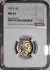 NGC MS-64 1923-P Buffalo Nickel, Superbly Struck, Radiant specimen!