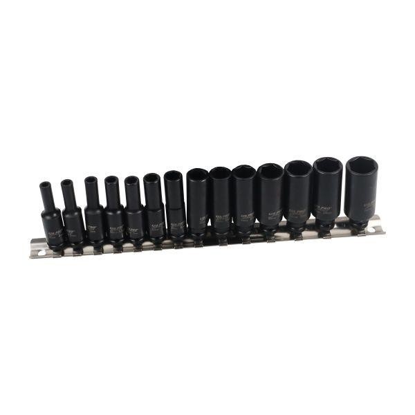 US PRO 14pc 1/4"" Drive 6pt Deep Impact Sockets, Sizes 4mm-15mm