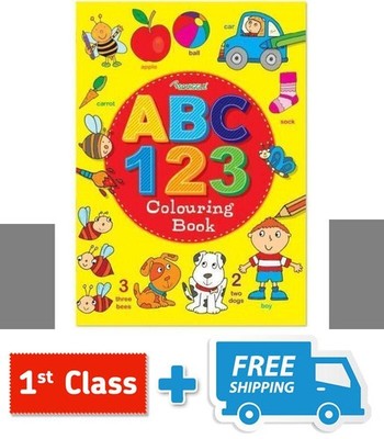 ABC 123 Colouring Book - A4 Kids Childrens Activity Learn To Write Letters Books