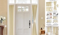 Sidelight Curtains for Front Door, 12 Inch 12"W x 80"L Pack of 1 Light Beige