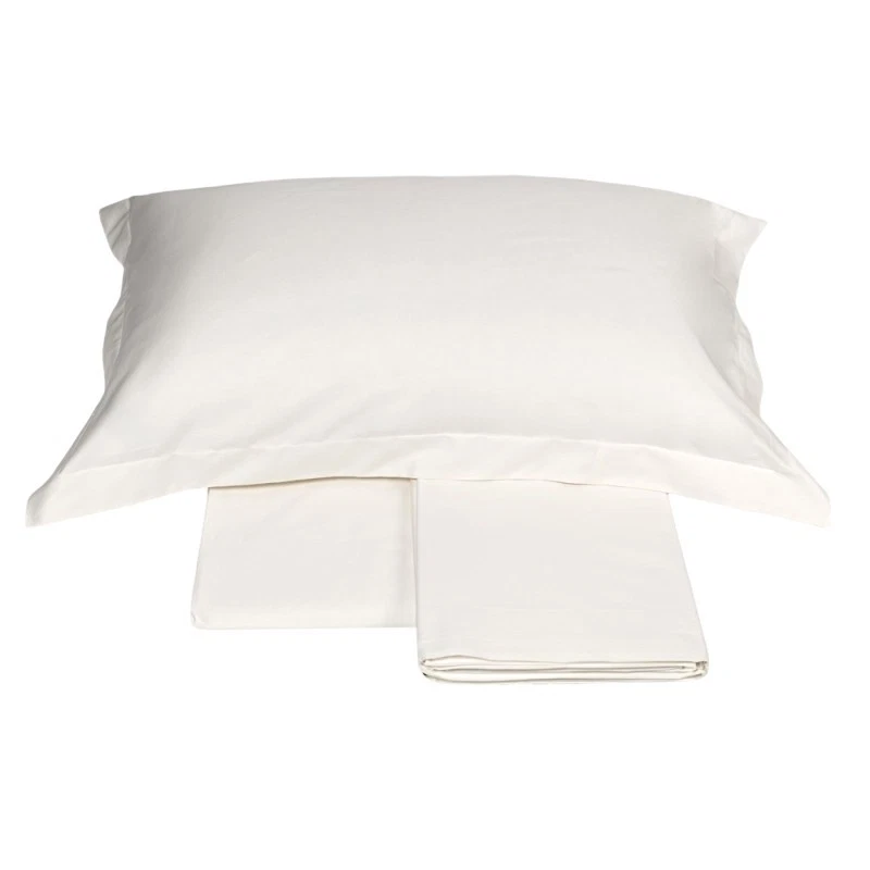 Lenzuola Matrimoniale Letto 2 Piazze in RASO di Cotone FAZZINI Trecento Bianco, fotografia 3 di 3
